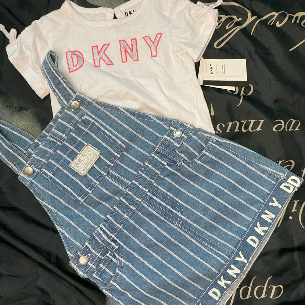 Dkny kids 2pc overall dress 2T